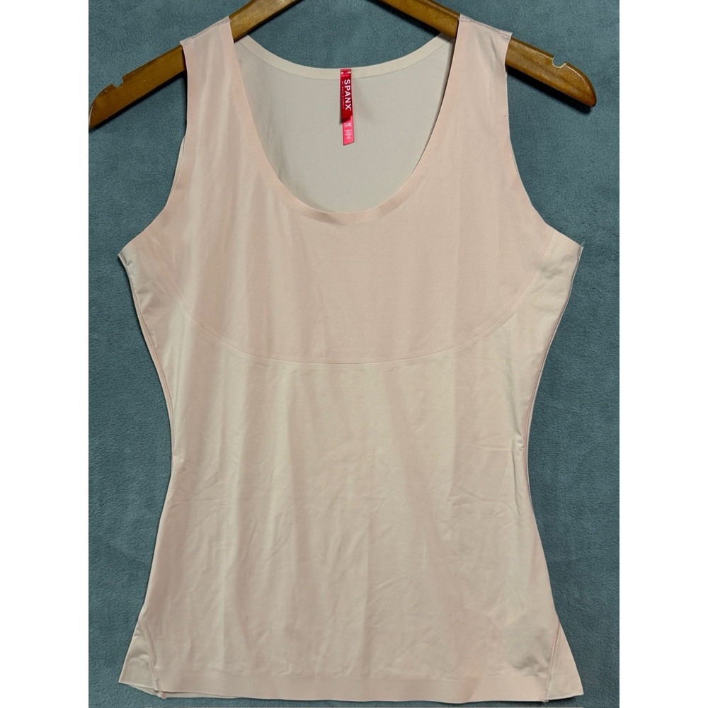 SPANX Women's Thinstincts Tank Top Large Light Beige Shapewear Layer Comfort